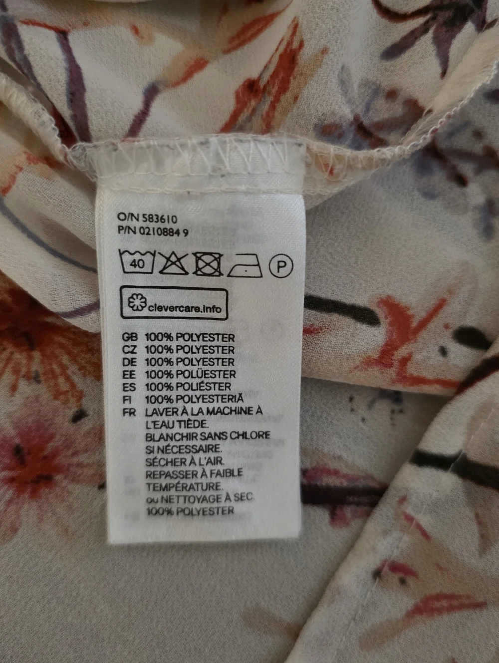 H&M Size 6 Cherry Blossom Floral Button Down Blouse Flowy Lightweight Top D79 - Picture 6 of 9